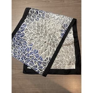 Nicole Miller Studio Geometric Black Pink Scarf 100% Silk Handrolled Edge Signed